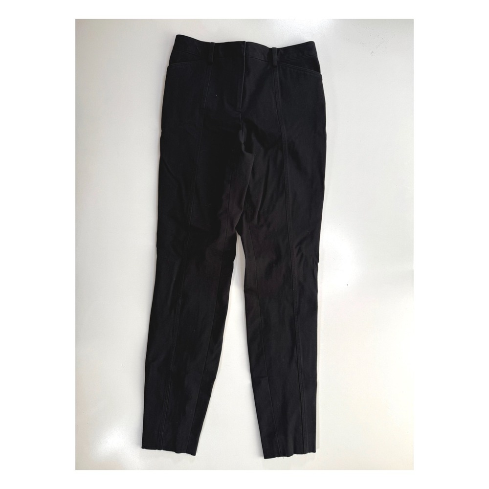 THEORY Seam Trouser Twill Bi-Stretch Tapered Pant‎ Womens 0 Black Zip Leg
